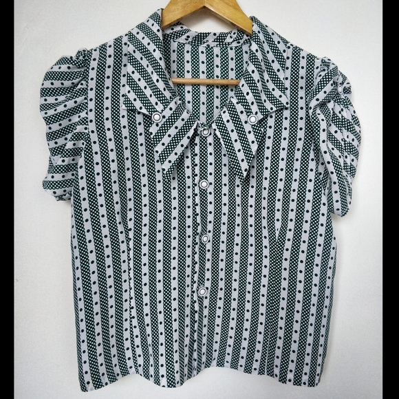 Vintage green striped 2 pc set - Picture 3 of 8